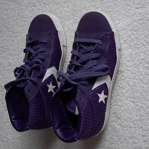 3 For $30. 24. Purple and white converse mid-top seankers.